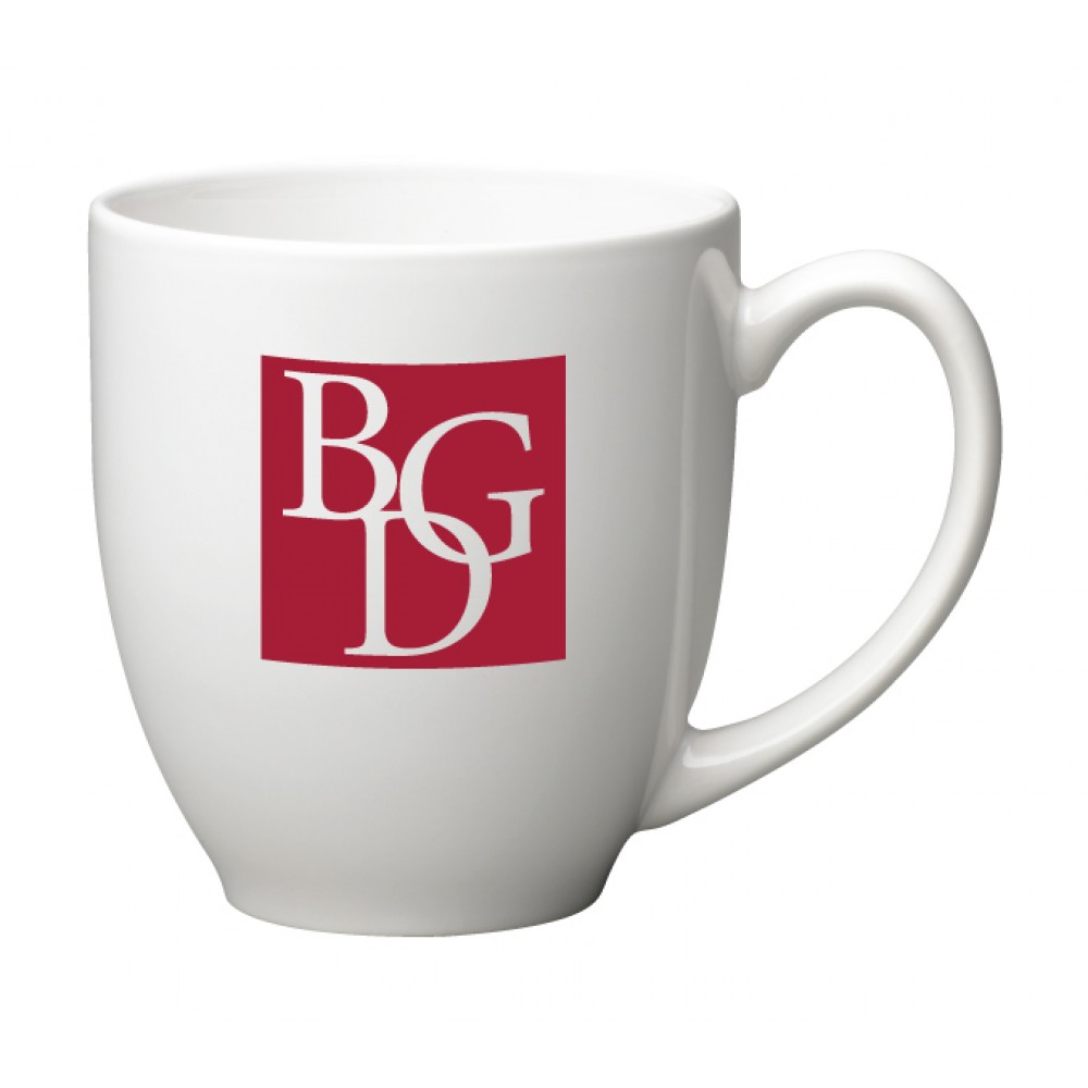 16 oz. White Bistro Mug with Logo