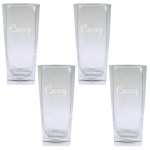 Set of 4 Ravinia Beverage Glasses (16 Oz.) Logo Printed