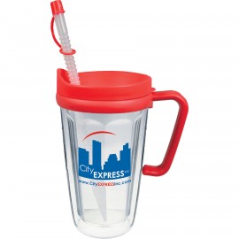 Logo Branded 16 Oz. Double Insulated Travel Mug - Screen Printed