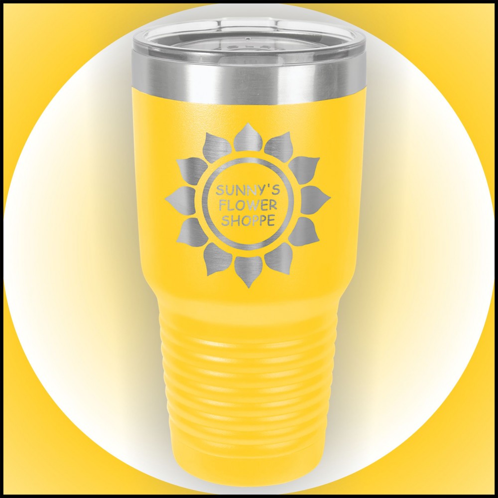 30 oz Yellow Stainless Steel Polar Camel Vacuum Insulated Tumbler Logo Printed