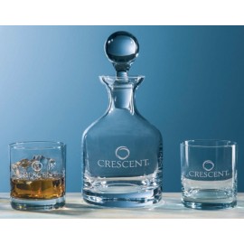 Classic Whiskey Decanter w/Set of 2 Glasses (3 Piece Set) with Logo