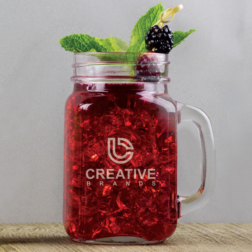 16 Oz. Mason Jar Mug w/Laser Etched Logo Custom Printed