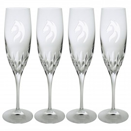 6 Oz. Set of Four Lotus Flutes with Logo  6 Oz. Set of Four Lotus Flutes with Logo