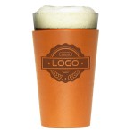 Personalized Genuine Leather Single Stitch Pint Glass Holder w/Glass