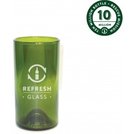 16oz Refresh Glass made from rescued wine bottles with Logo