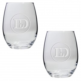 Promotional Set of Two Stemless Wine Glasses (15 Oz.)