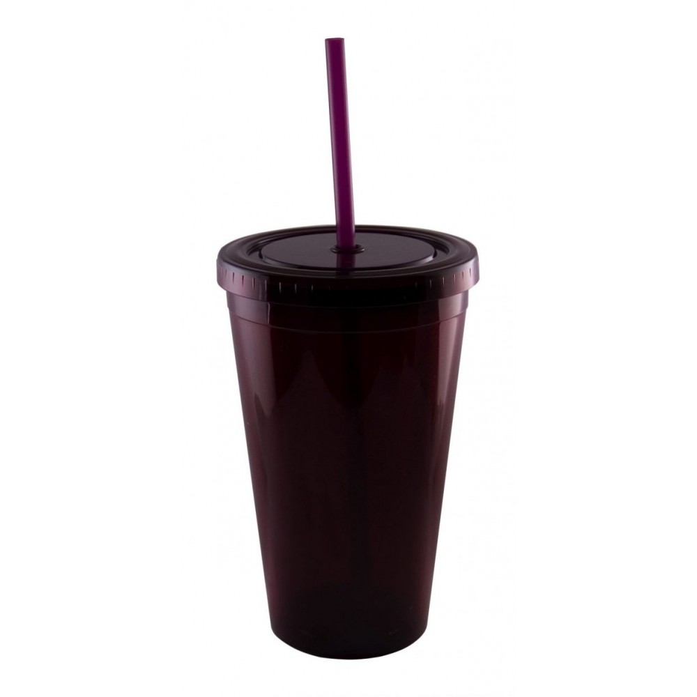 Personalized 16 oz. Maroon Double Wall Acrylic Translucent Tumbler