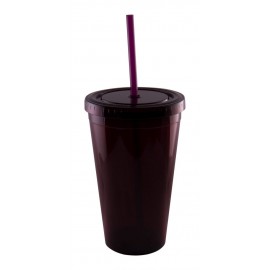 Personalized 16 oz. Maroon Double Wall Acrylic Translucent Tumbler