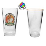 16 Oz. Pint Glass with Yellow Halo (4 Color Process) with Logo