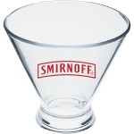 Logo Branded 3 Oz. Clear Plastic Stemless Martini Glass