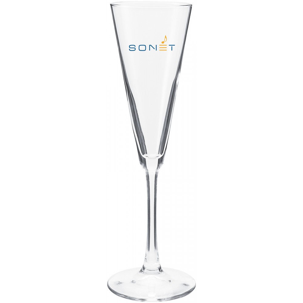 Custom Branded 6.5oz Vina Trumpet Flute Glass (Clear) Custom Branded 6.5oz Vina Trumpet Flute Glass (Clear)