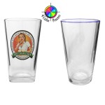 16 Oz. Pint Glass with Royal Blue Halo (4 Color Process) with Logo
