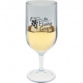 8 Oz. Plastic Tapered Wine Glass with Logo