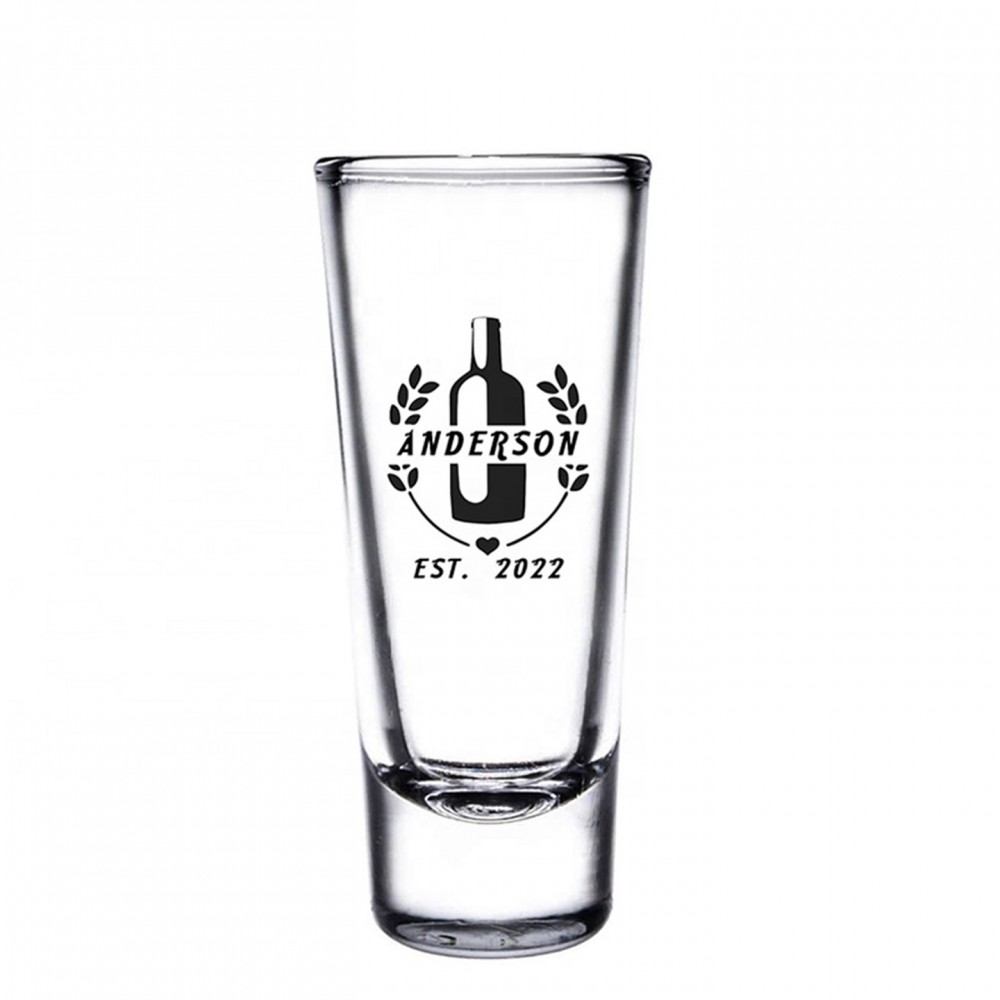 Custom Clear Tall Shooter Glasses 2 Oz with Logo