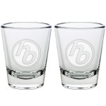Customized Set of Two Round Shot Glasses (2 Oz.)