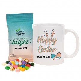 Promotional Mug set with Gourmet Jelly Beans in Compostable Digibag  Promotional Mug set with Gourmet Jelly Beans in Compostable Digibag