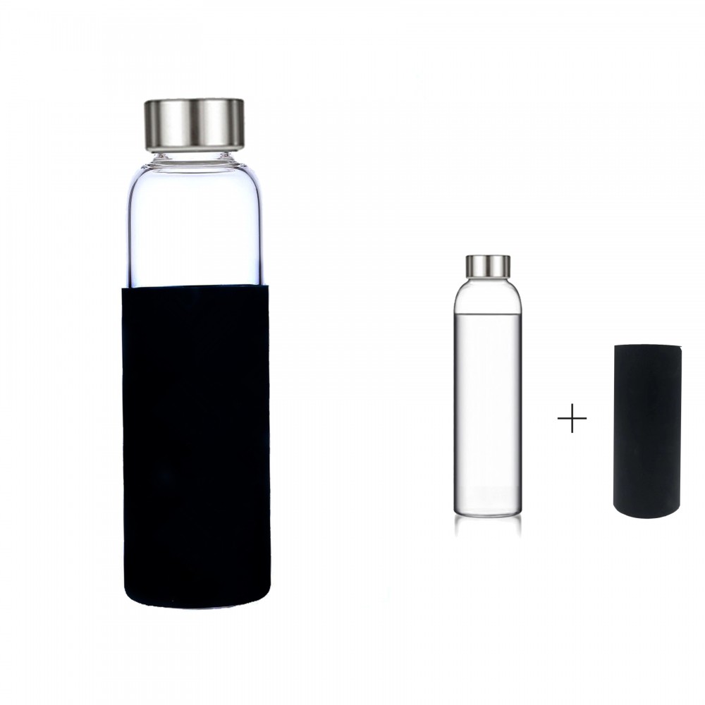 Custom Imprinted 18oz Glass Tumblers with Silicone Protective Sleeve Custom Imprinted 18oz Glass Tumblers with Silicone Protective Sleeve