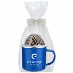 Logo Branded Promo Revolution - 16 Oz. Specked Camping Mug Gift Set w/Milk Chocolate Hot Chocolate Bomb