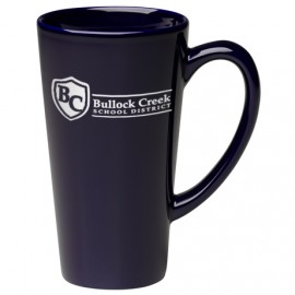 Personalized 16 oz. Cobalt Blue Funnel Tall Latte Mug  Personalized 16 oz. Cobalt Blue Funnel Tall Latte Mug