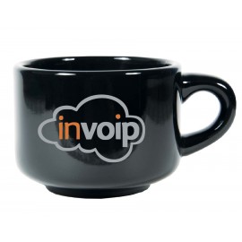 Customized 7 Ounce Stackable Black Mug  Customized 7 Ounce Stackable Black Mug