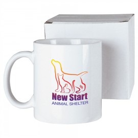11 oz. White Ceramic Mug with White Box with Logo