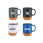 12 Oz. Cork Base Ceramic Mug w/Lid with Logo