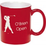 Promotional 11 Oz. Contempo Red Ceramic Mug w/White Interior