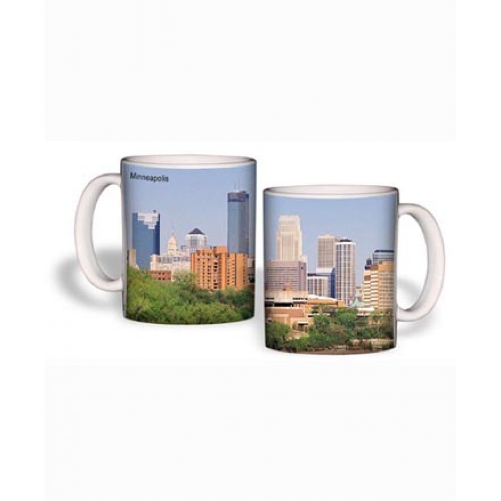 White Mug (11 Oz., Minneapolis Skyline Mug) with Logo