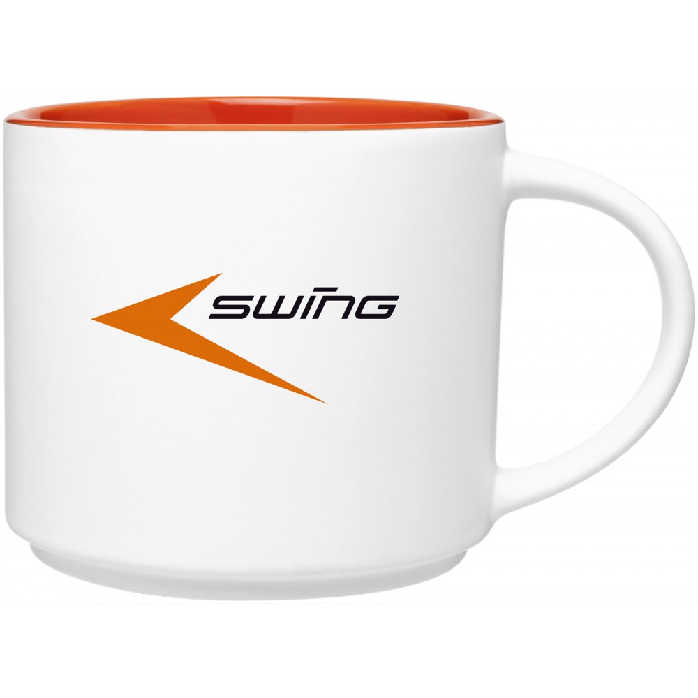 Custom Imprinted 16oz Monaco Mug (Matte White & Orange) Custom Imprinted 16oz Monaco Mug (Matte White & Orange)