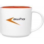 Custom Imprinted 16oz Monaco Mug (Matte White & Orange)