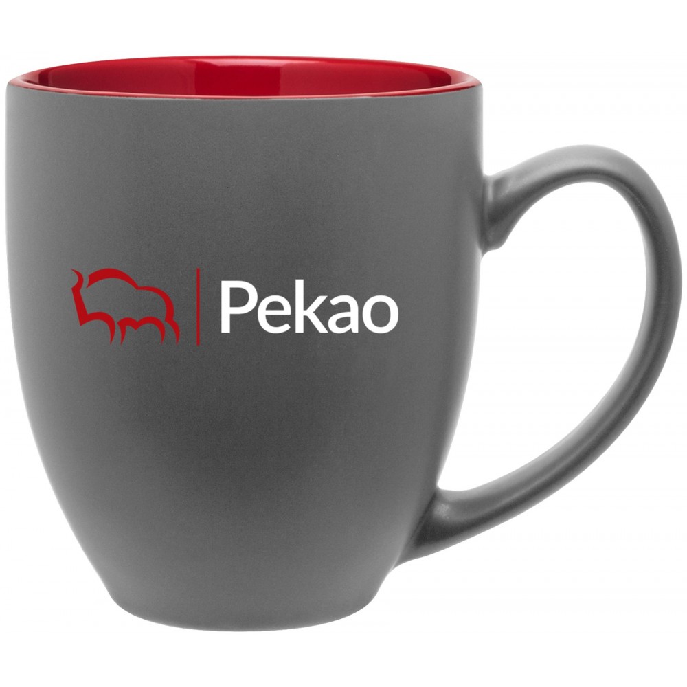 15oz Bistro Mug (Matte Gray & Glossy Red) Custom Printed 15oz Bistro Mug (Matte Gray & Glossy Red) Custom Printed