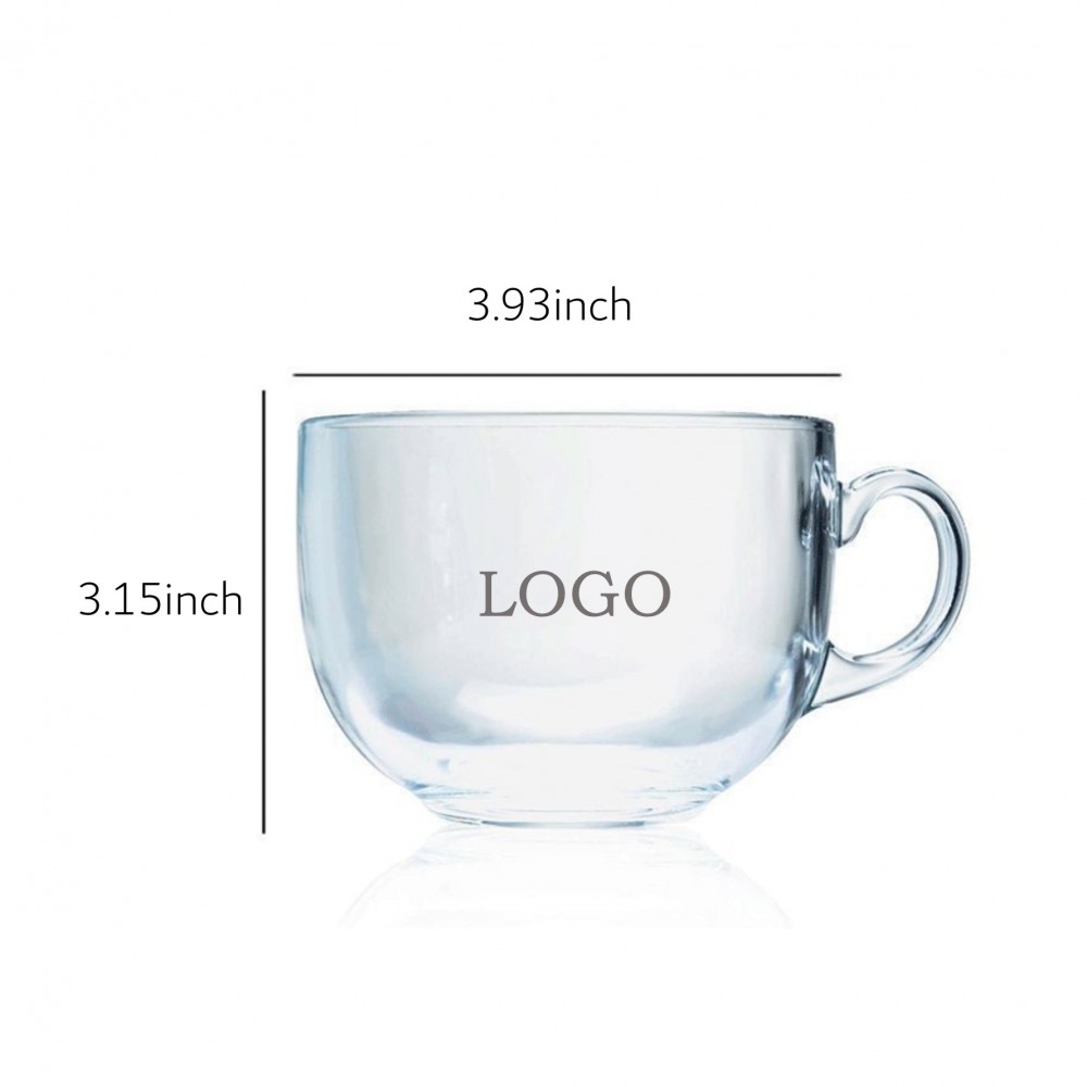 Logo Branded 470ML Beer Mugs Glass Cups with Handle