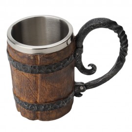 Kndatle Handmade Wooden Barrel Beer Mug with Logo