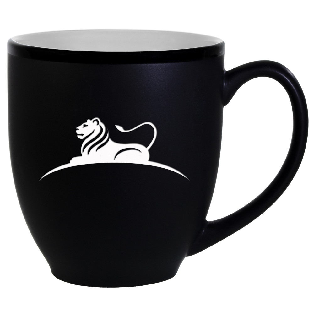 Hilo Bistro Two-Tone Matte Mug: White (16 Oz.) with Logo