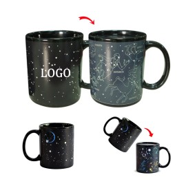 12oz Starry Sky Color Change Ceramic Mug with Logo