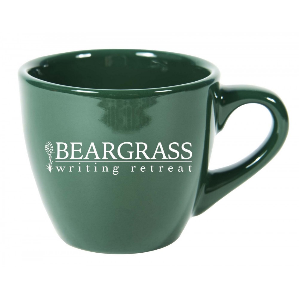 3.5 Ounce Espresso Mug Dark Green with Logo
