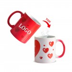 Logo Branded Ceramic Love Heart Pattern Color Change Mug