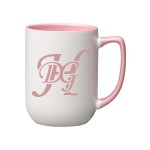 17 oz. Pink In and Handle / White Out Arlen Mug with Logo