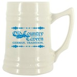 Logo Branded 24 oz. Natural Ceramic Stein Mug