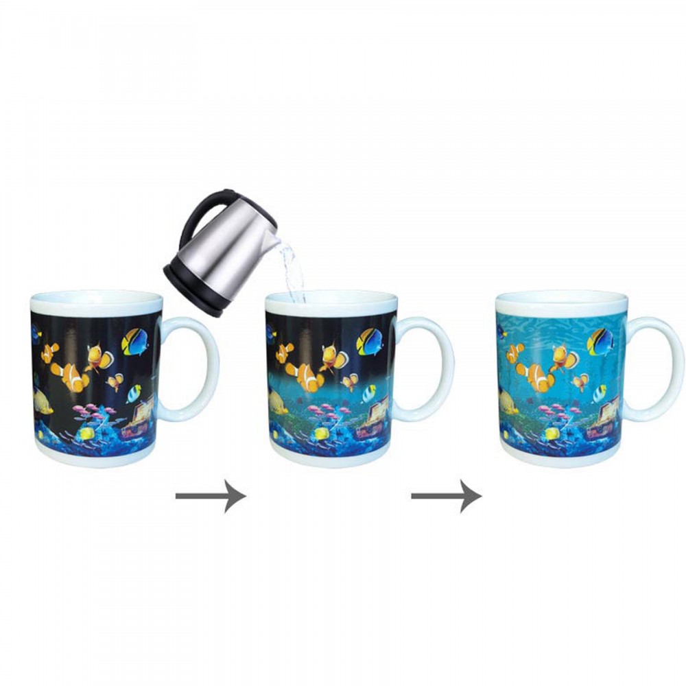 Logo Printed 11oz Color Changing Ceramic Cup Logo Printed 11oz Color Changing Ceramic Cup