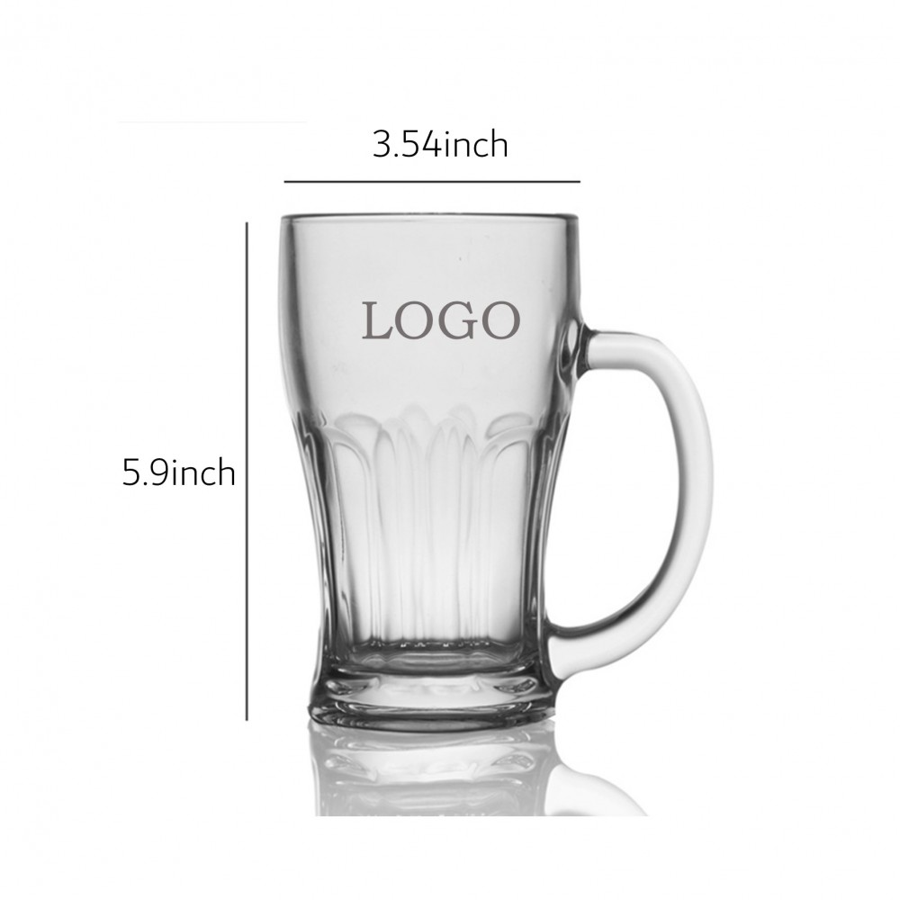 Logo Branded 493ML Beer Mugs Custom Glass Cups