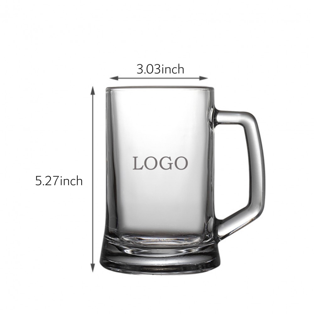 Personalized 400ML Beer Mugs Custom Glass Cups with Handle