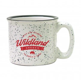 Personalized 15 oz. White Speckled Campfire Mug