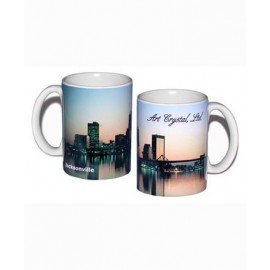 White Mug (11 Oz., Jacksonville Skyline Mug) with Logo  White Mug (11 Oz., Jacksonville Skyline Mug) with Logo