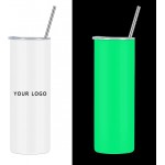 20 Oz Sublimation Skinny Tumbler Glow in the dark with Logo
