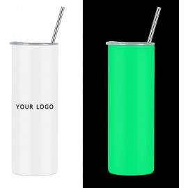 Custom 20 Oz Sublimation Skinny Tumbler Glow in the dark