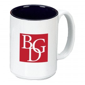 Personalized 15 oz. Cobalt Blue In / White Out Two Tone El Grande Mug