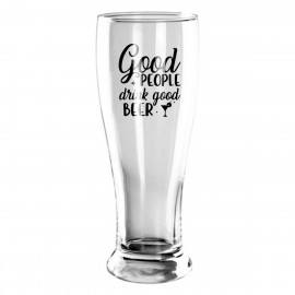 Logo Branded 660ML Slim Beer Glass  "Good People Drink Good Beer"