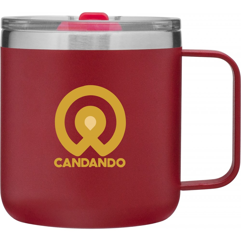 Logo Branded 12 oz Camper - Powder (Matte Red)