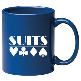 Logo Branded 11 oz. Royal Blue C Handle Mug